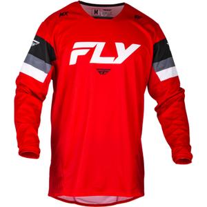 Tricou de motocros FLY Racing Kinetic Prix 2024 roșu-gri-albastru