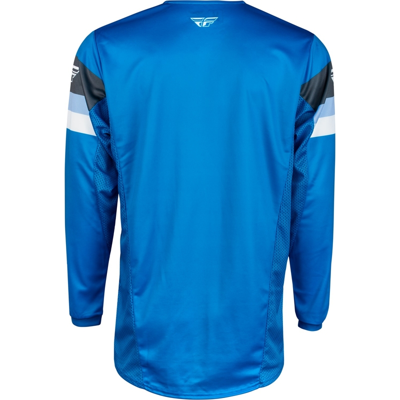 Tricou motocross FLY Racing Kinetic Prix albastru-gri-alb - vânzare lichidare