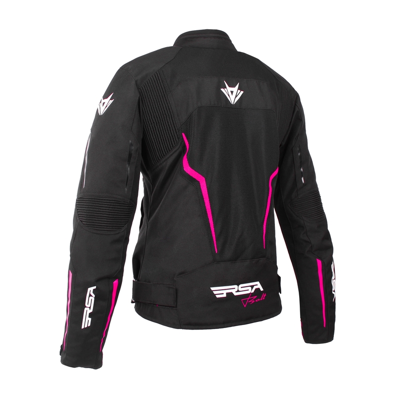 Jachetă de motocicletă pentru femei RSA Bolt negru, alb și roz - II. jakost