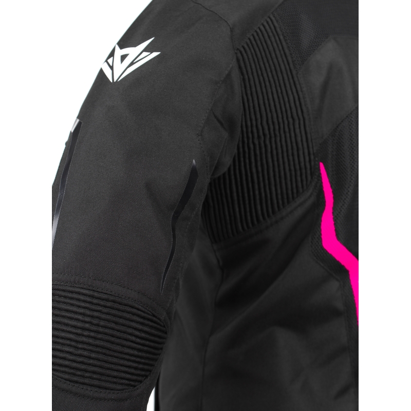 Jachetă de motocicletă pentru femei RSA Bolt negru, alb și roz - II. jakost