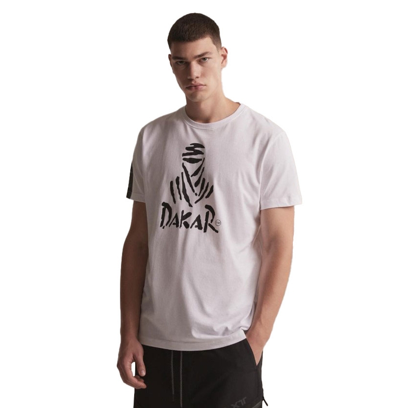 Tricou DAKAR DKR Logo 123 alb lichidare