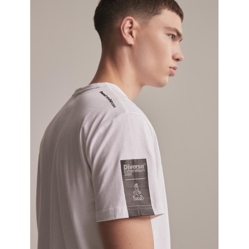 Tricou DAKAR DKR Logo 123 alb lichidare