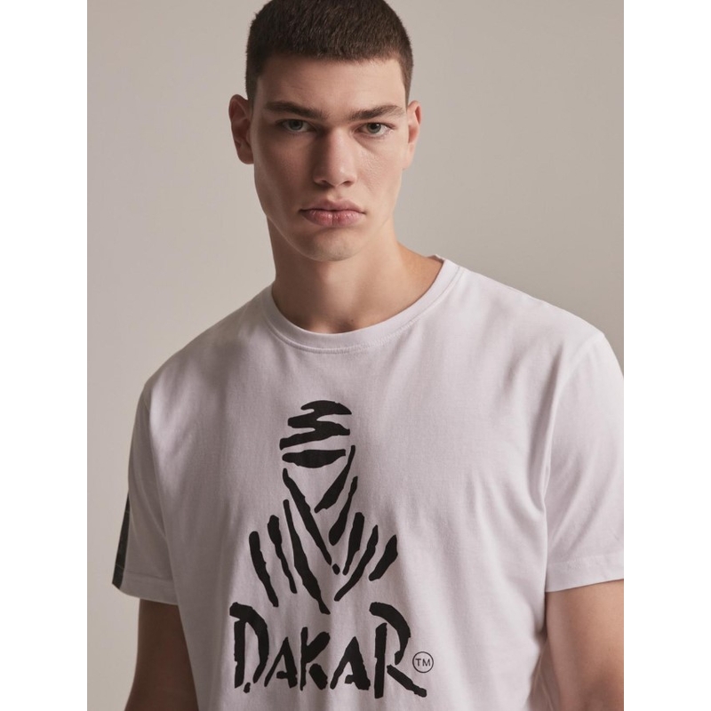 Tricou DAKAR DKR Logo 123 alb lichidare