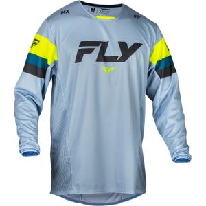 Tricou de motocros FLY Racing Kinetic Prix 2024 gri-galben-fluo