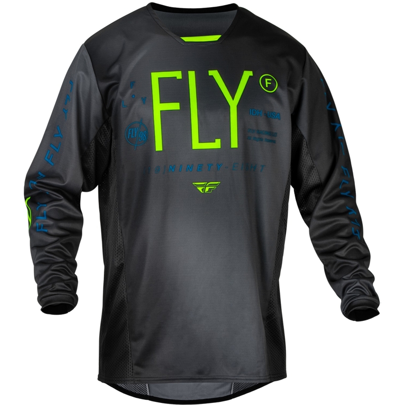 Tricoul de motocross pentru copii FLY Racing Prodigy negru-fluo verde-albastru