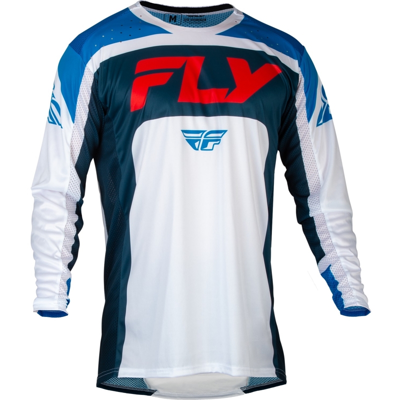 Tricou motocross FLY Racing Lite roșu-alb-albastru la reducere lichidare