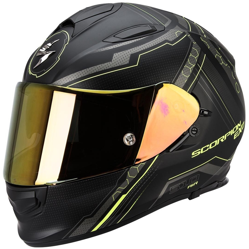 Cască integrală de motocicletă Scorpion EXO-510 Air Sync negru mat-fluo galben