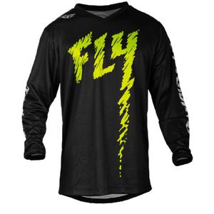 Tricoul de motocros pentru copii FLY Racing F-16 negru-fluo-verde-gri