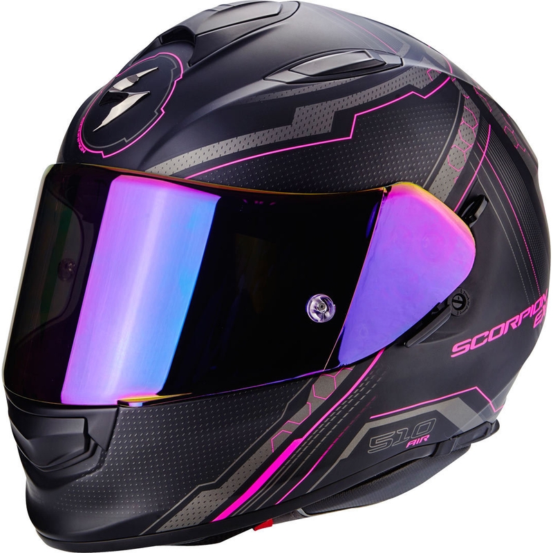 Cască integrală pentru motociclete Scorpion EXO-510 Air Sync negru mat-roz