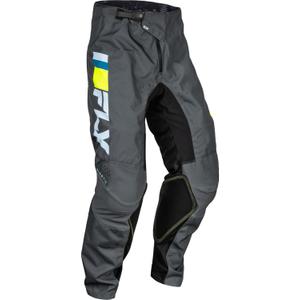 Pantaloni de motocros FLY Racing Kinetic Prix 2024 gri-galben-fluo