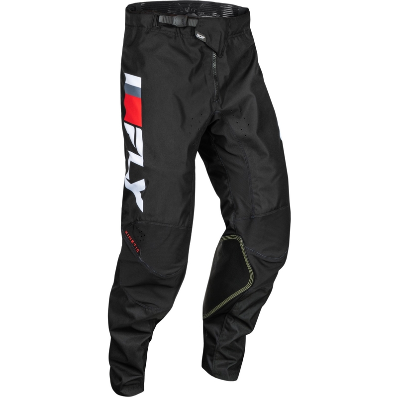 Pantaloni motocross FLY Racing Kinetic Prix roșu-gri-alb