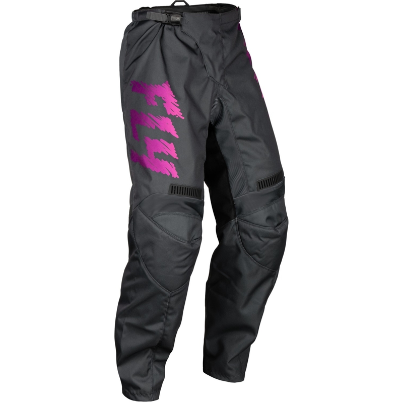 Pantaloni motocross pentru copii FLY Racing F-16 2024 gri-negru-roz lichidare