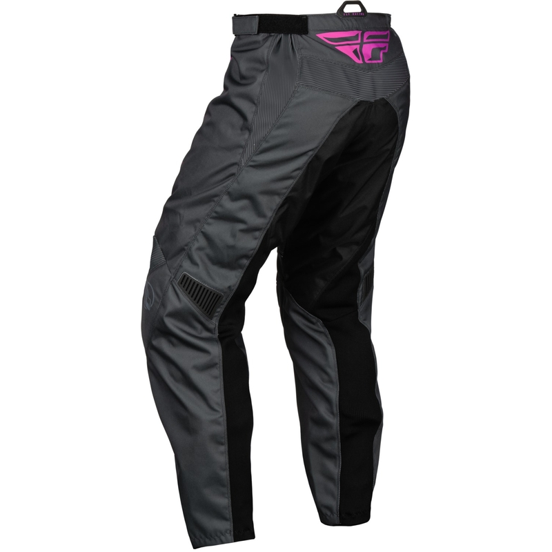 Pantaloni motocross pentru copii FLY Racing F-16 2024 gri-negru-roz lichidare