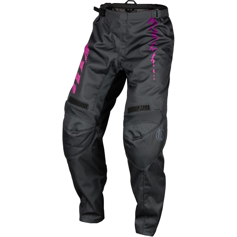 Pantaloni motocross pentru copii FLY Racing F-16 2024 gri-negru-roz lichidare