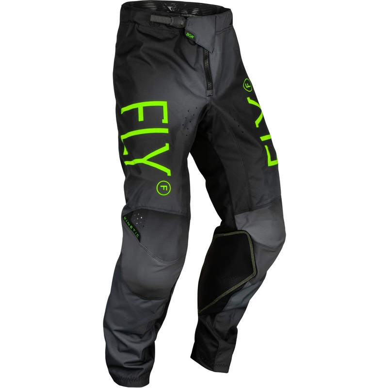 Pantaloni motocross pentru copii FLY Racing Kinetic Prodigy 2024 negru-fluo verde-albastru lichidare