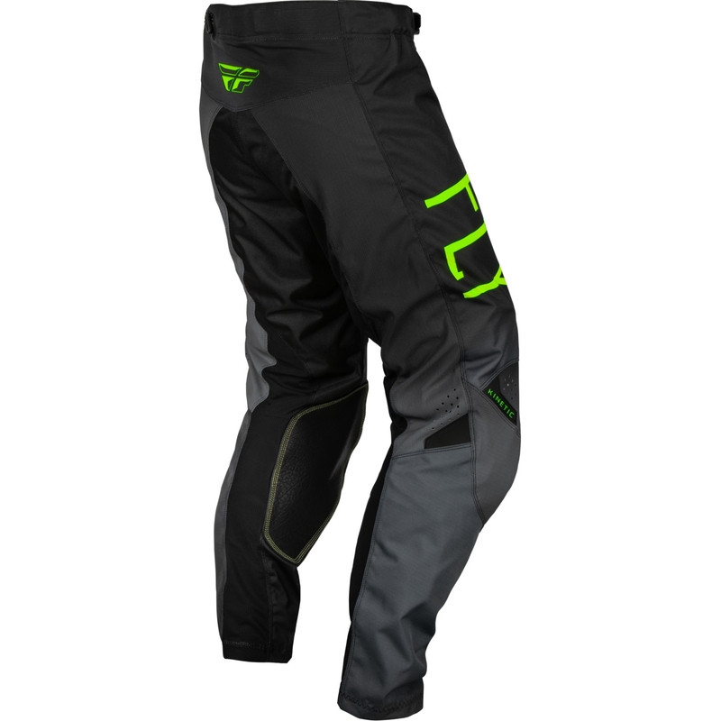 Pantaloni motocross pentru copii FLY Racing Kinetic Prodigy 2024 negru-fluo verde-albastru lichidare