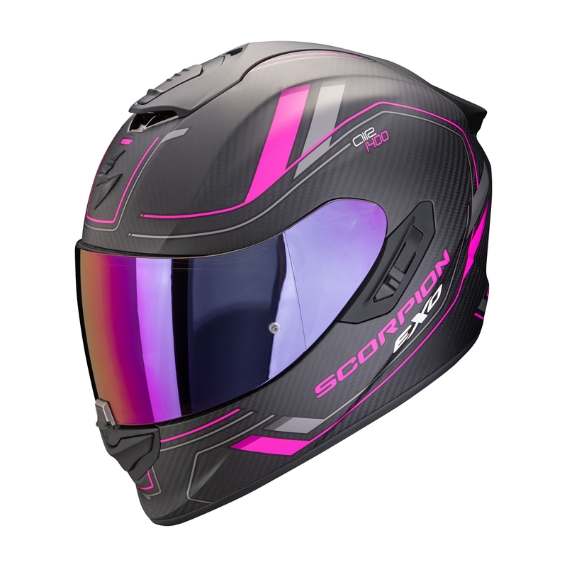 Cască integrală de motocicletă Scorpion EXO-1400 EVO II CARBON AIR MIRAGE negru mat-roz lichidare