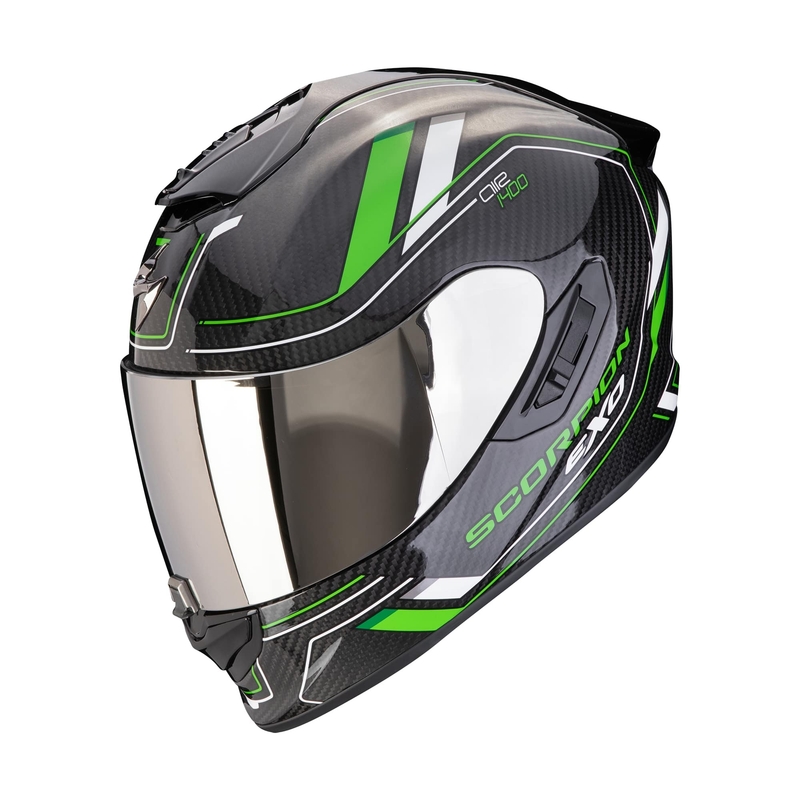 Casca integrala de motocicleta Scorpion EXO-1400 EVO II CARBON AIR MIRAGE negru-verde lichidare