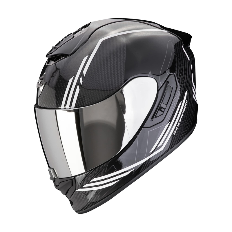 Cască integrală pentru motociclete Scorpion EXO-1400 EVO II CARBON AIR REIKA negru și alb lichidare