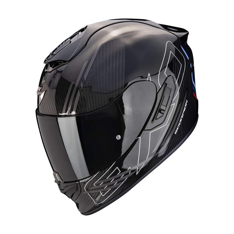 Cască integrală pentru motociclete Scorpion EXO-1400 EVO II CARBON AIR REIKA negru-argintiu-albastru lichidare