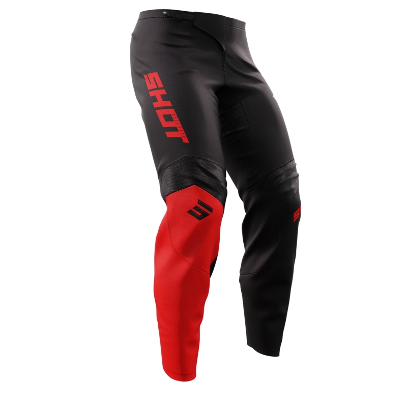 Pantaloni Motocross Shot trage Squad roșu lichidare