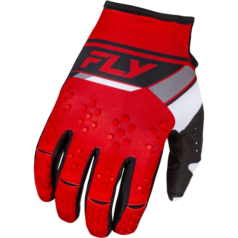 Mănuși de motocros FLY Racing Kinetix Prix 2024 roșu-gri-albastru