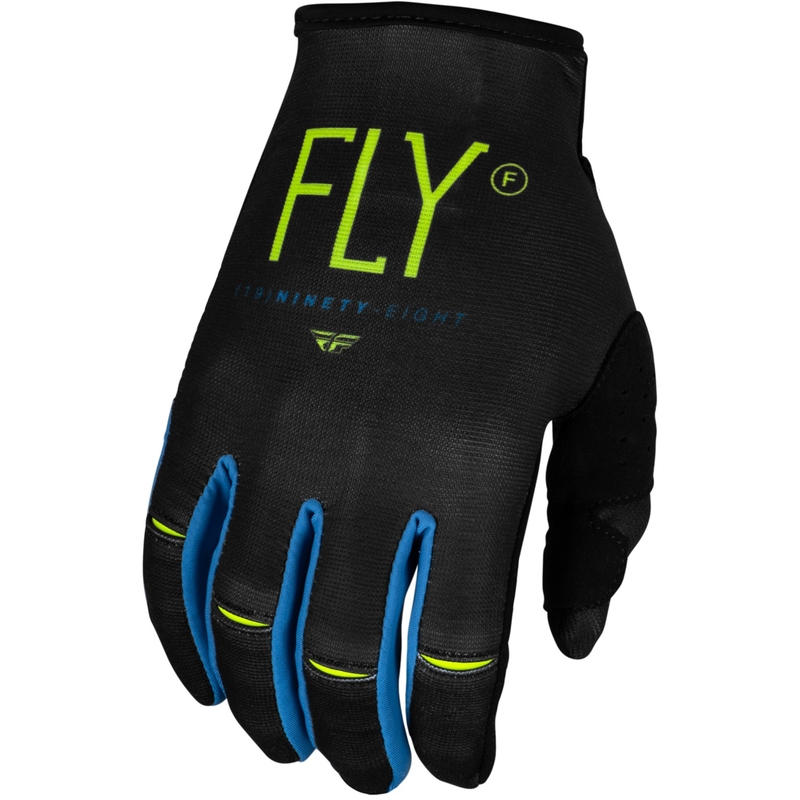 Mănuși de motocros pentru copii FLY Racing Kinetic Prodigy 2024 gri-verde-fluo-albastru