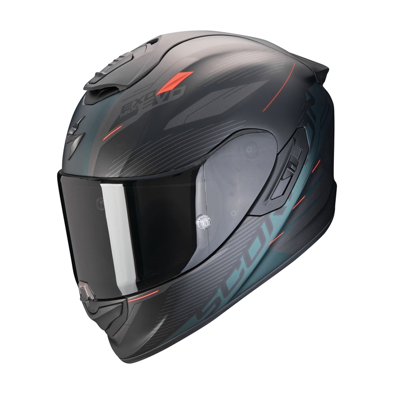 Cască integrală pentru motociclete Scorpion EXO-1400 EVO II AIR LUMA negru-negru mat-verde lichidare