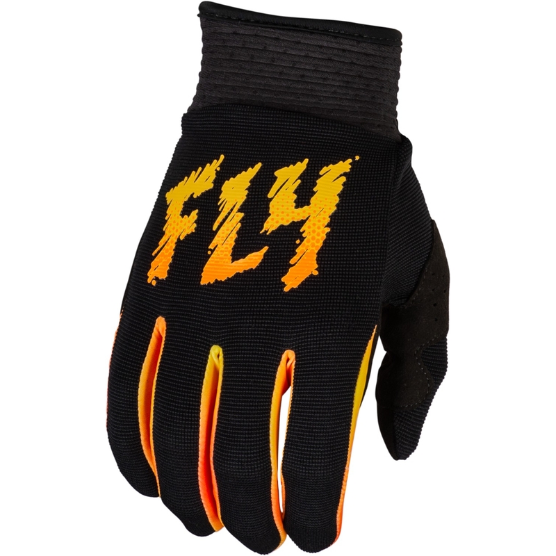Mănuși de motocros pentru copii FLY Racing F-16 2024 negru-galben-portocaliu