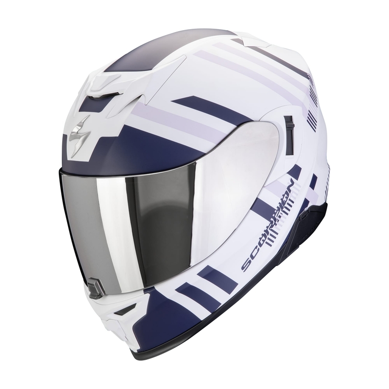 Cască integrală de motocicletă Scorpion EXO-520 EVO AIR BANSHEE mată alb-albastru-violet lichidare