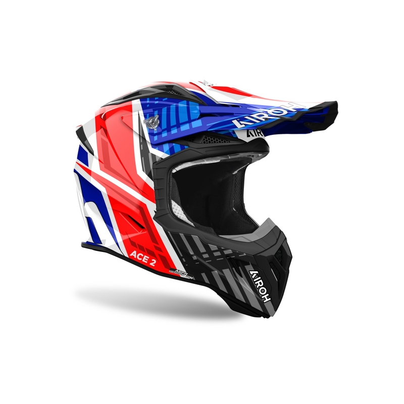 Cască motocross Airoh Aviator Ace 2 Stream albastru-roșu lucios