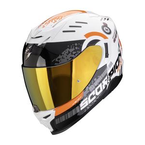 Cască integrală pentru motociclete Scorpion EXO-520 EVO AIR TITAN alb-portocaliu