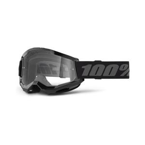 Ochelari de motocros 100% STRATA 2 Nou negru (plexi transparent)