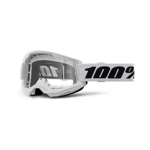 Ochelari de motocros 100% STRATA 2 New white (plexi transparent)