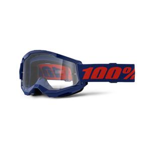 Ochelari de motocros 100% STRATA 2 Nou albastru închis (plexi transparent)