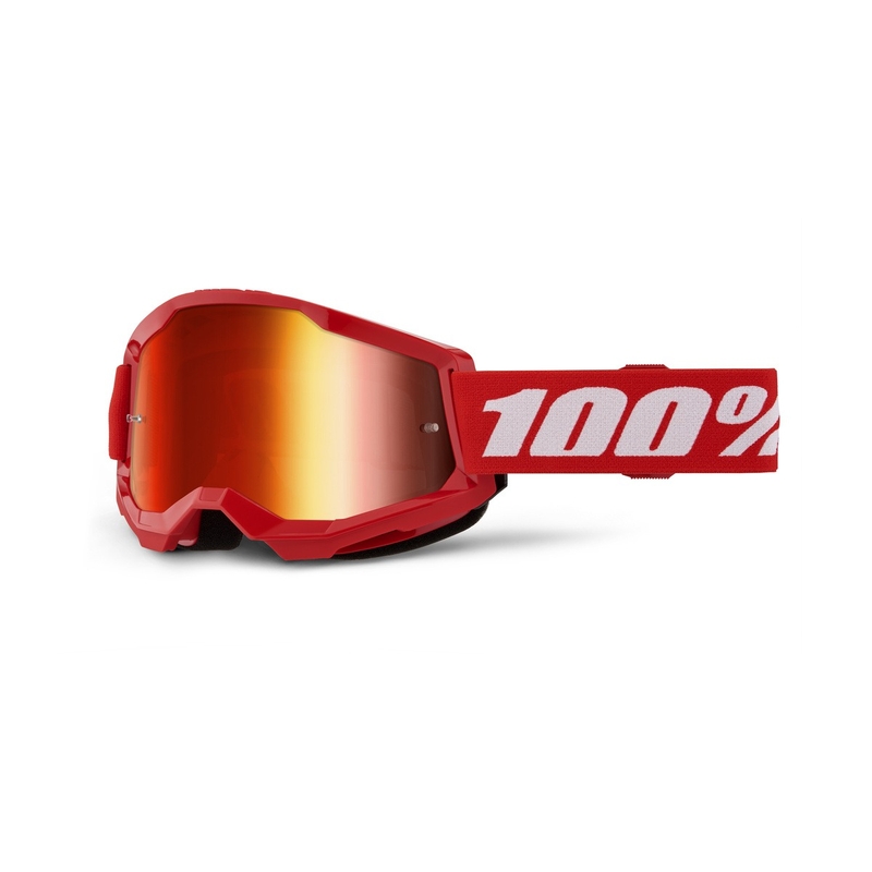 Ochelari de motocros 100% STRATA 2 Nou roșu (plexi roșu)