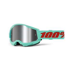 Ochelari de motocros 100% STRATA 2 New Maupiti verde (plexi argintiu)
