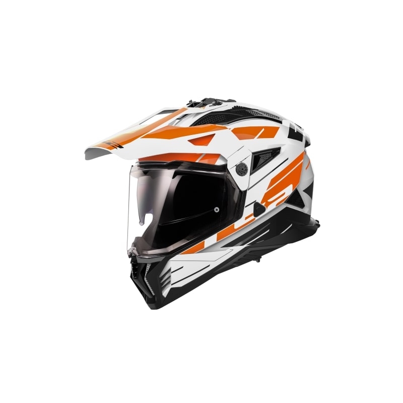 Cască de motocicletă Enduro LS2 MX702 PIONEER II NAMIB alb-portocaliu