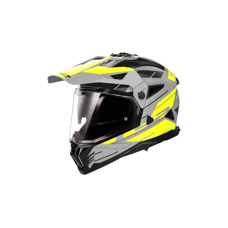 Cască de motocicletă Enduro LS2 MX702 PIONEER II NAMIB gri-galben-fluo
