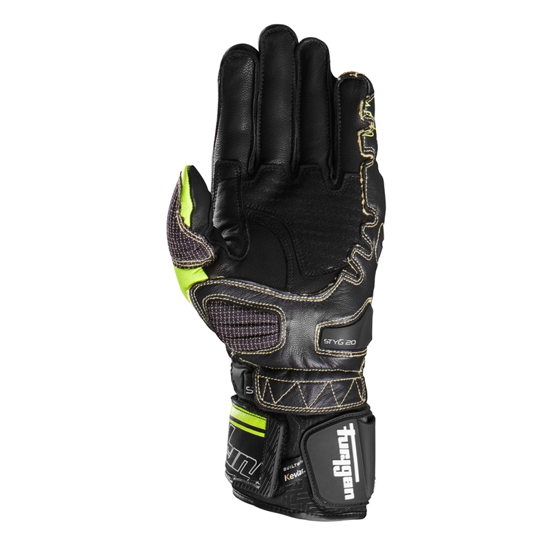 Mănuși de motocicletă Furygan Styg 20 x Kevlar negru-galben fluo-alb