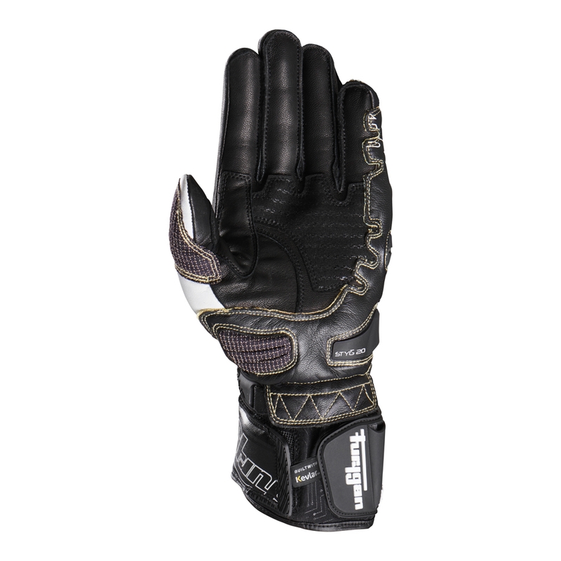 Mănuși de motocicletă Furygan Styg 20 x Kevlar negru și alb