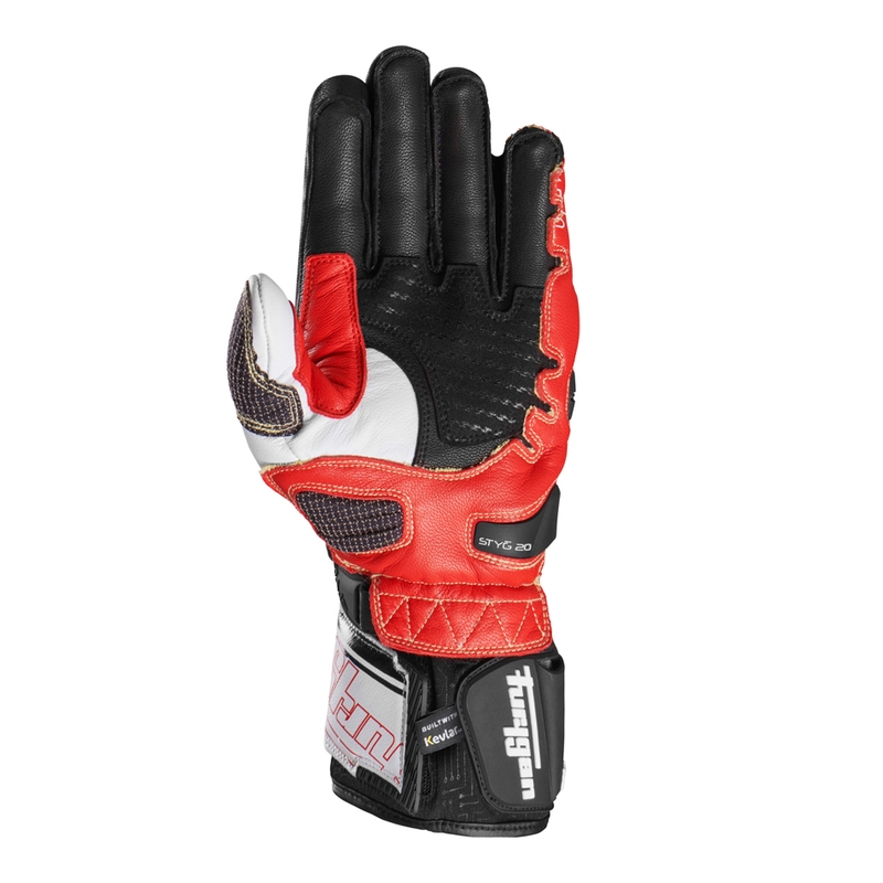 Mănuși motocicletă Furygan Styg 20 x Kevlar negru-alb-roșu