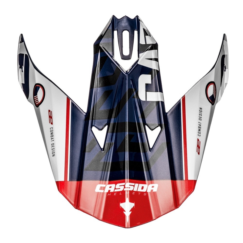 Vizor pentru căștile Cassida Cross Cup Sonic albastru-alb-roșu