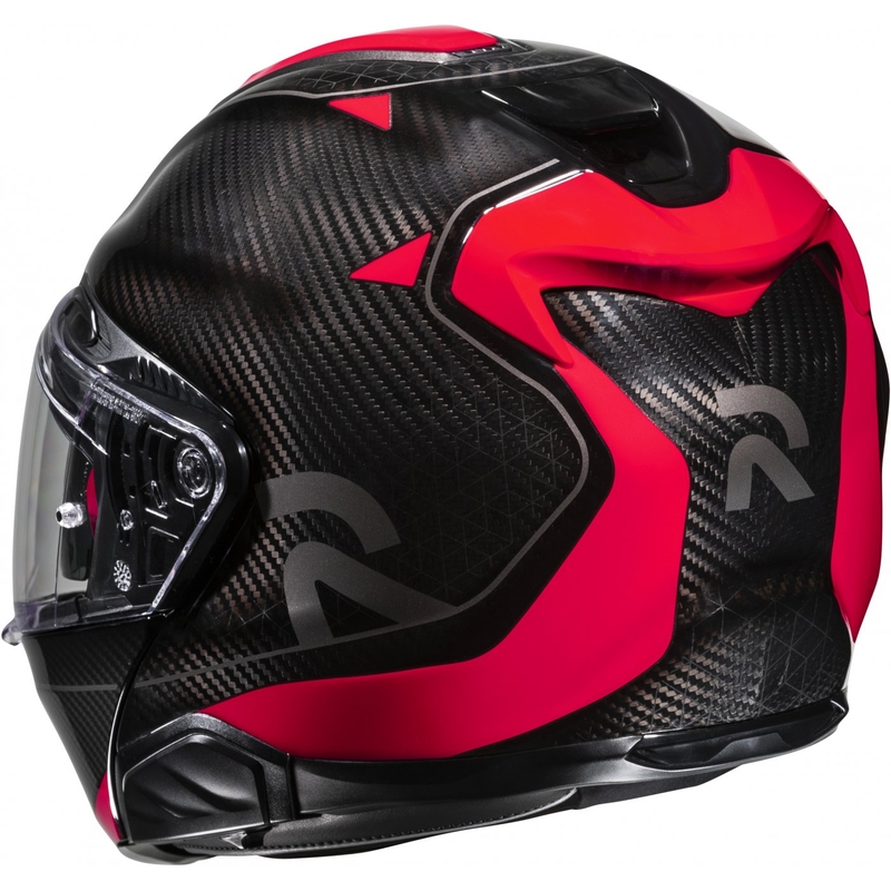 Casca de motociclete rabatabila HJC RPHA 91 CARBON Noela MC1 negru-rosu lichidare