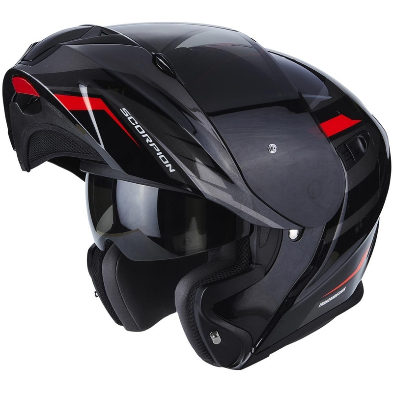 Cască de motocicletă Scorpion EXO-920 Shuttle negru-argintiu-roșu lichidare