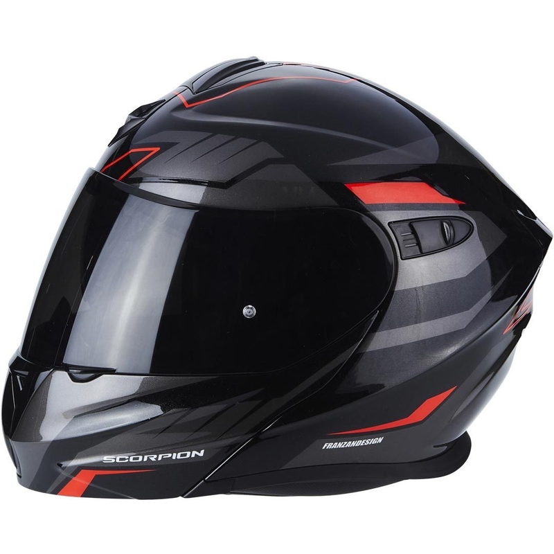 Cască de motocicletă Scorpion EXO-920 Shuttle negru-argintiu-roșu lichidare