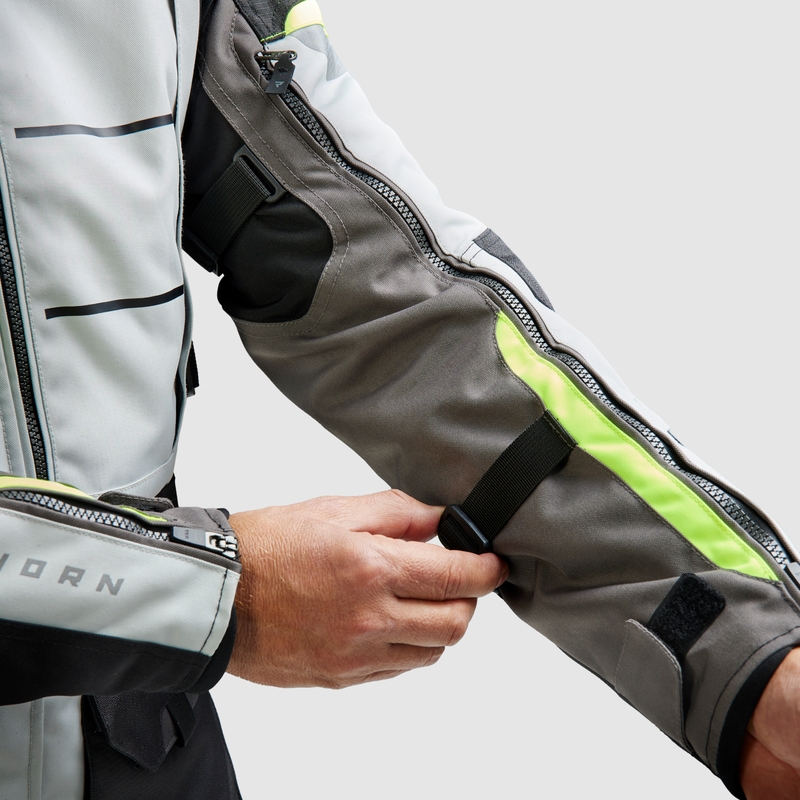 Geacă de motocicletă Rebelhorn Cubby V negru-gri-galben fluo