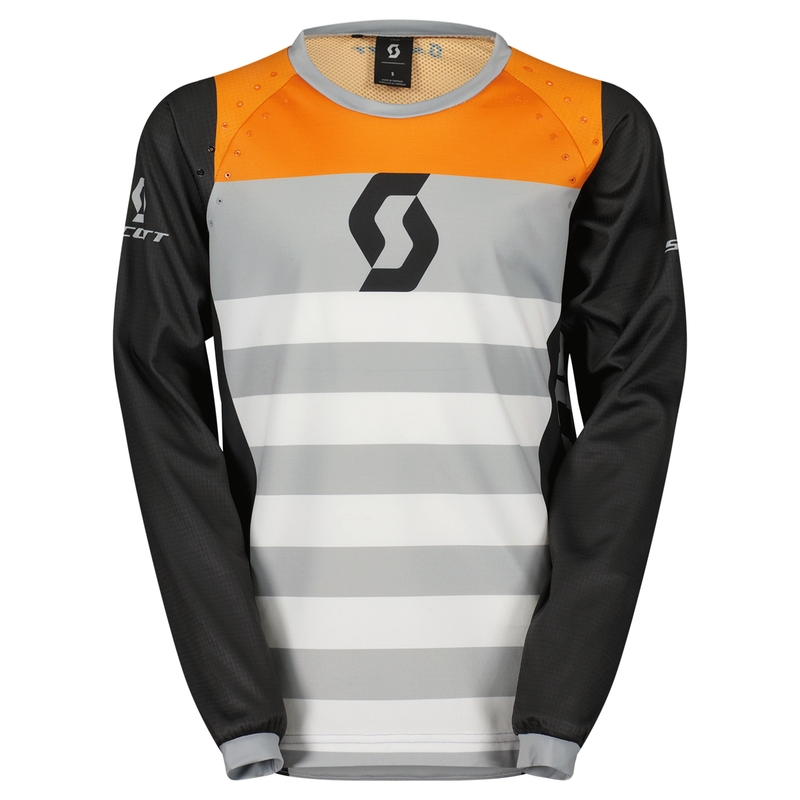 Tricou motocross pentru copii Scott EVO RACE negru-portocaliu