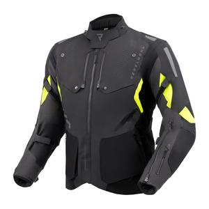 Jachetă de motocicletă Rebelhorn Hiker IV negru-antracit-galben-fluo