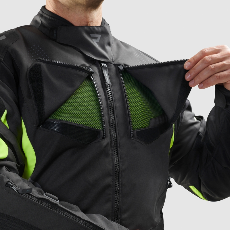 Jacheta moto Rebelhorn Hiker IV negru-antracit-galben fluo